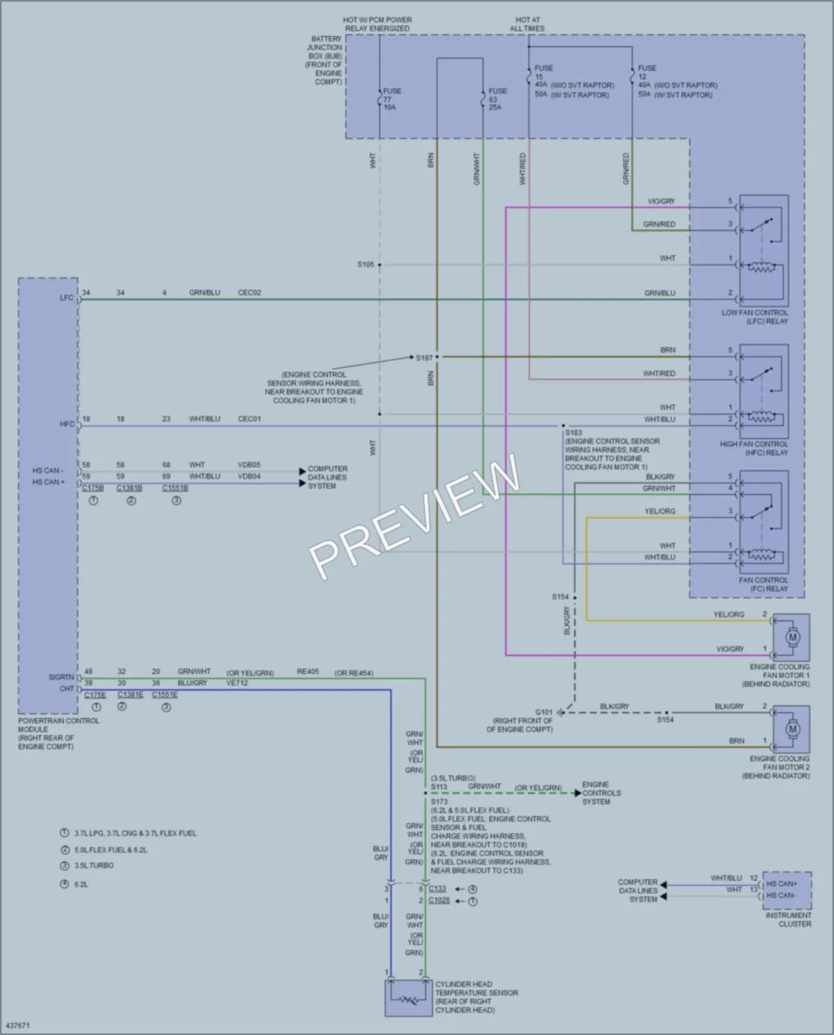2014 Ford F150Pickup Cooling Fan wiring diagram preview
