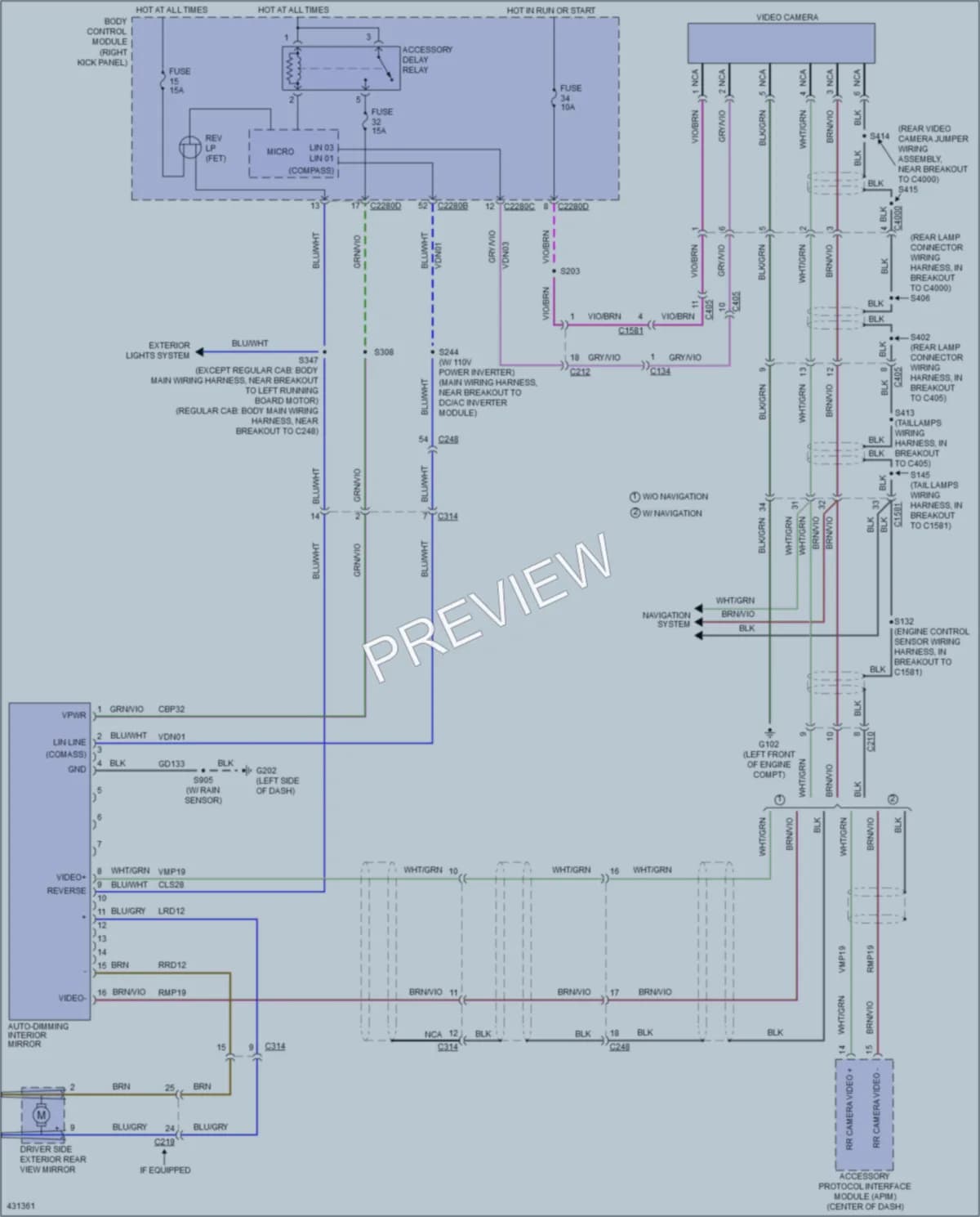 2014 Ford F150Pickup Power Mirrors wiring diagram preview