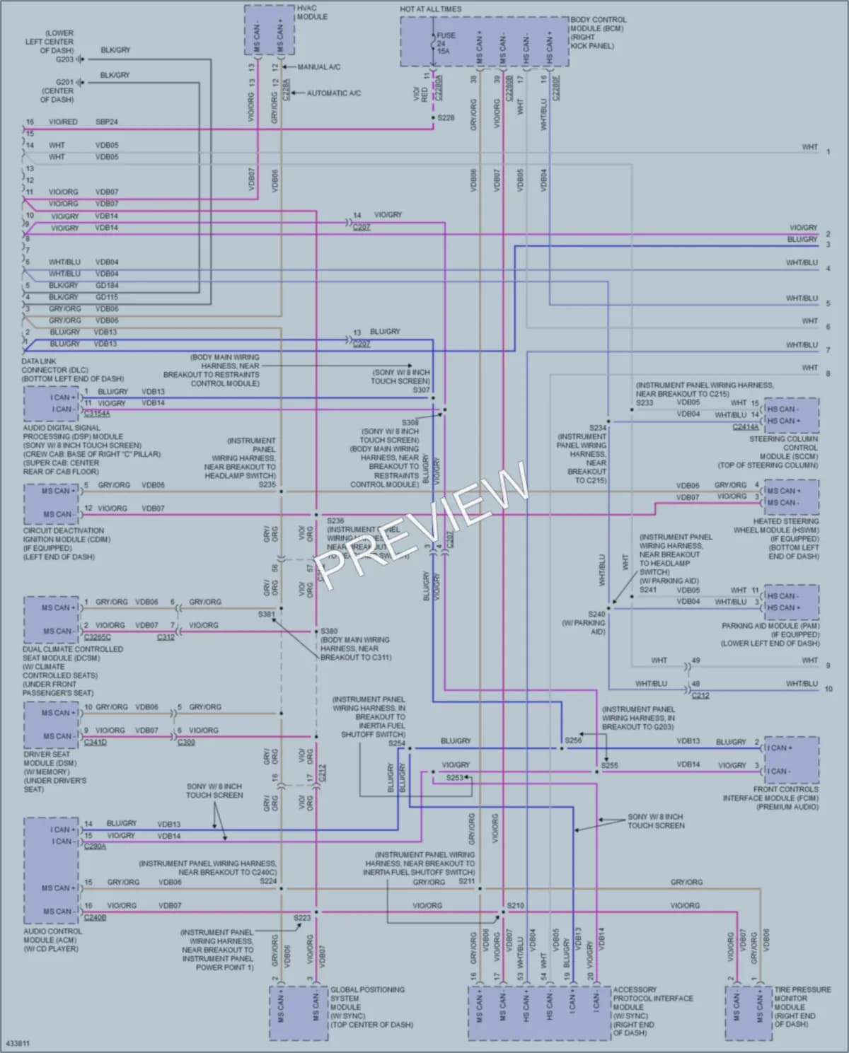 2014 Ford F250Pickup Computer Data Lines wiring diagram preview