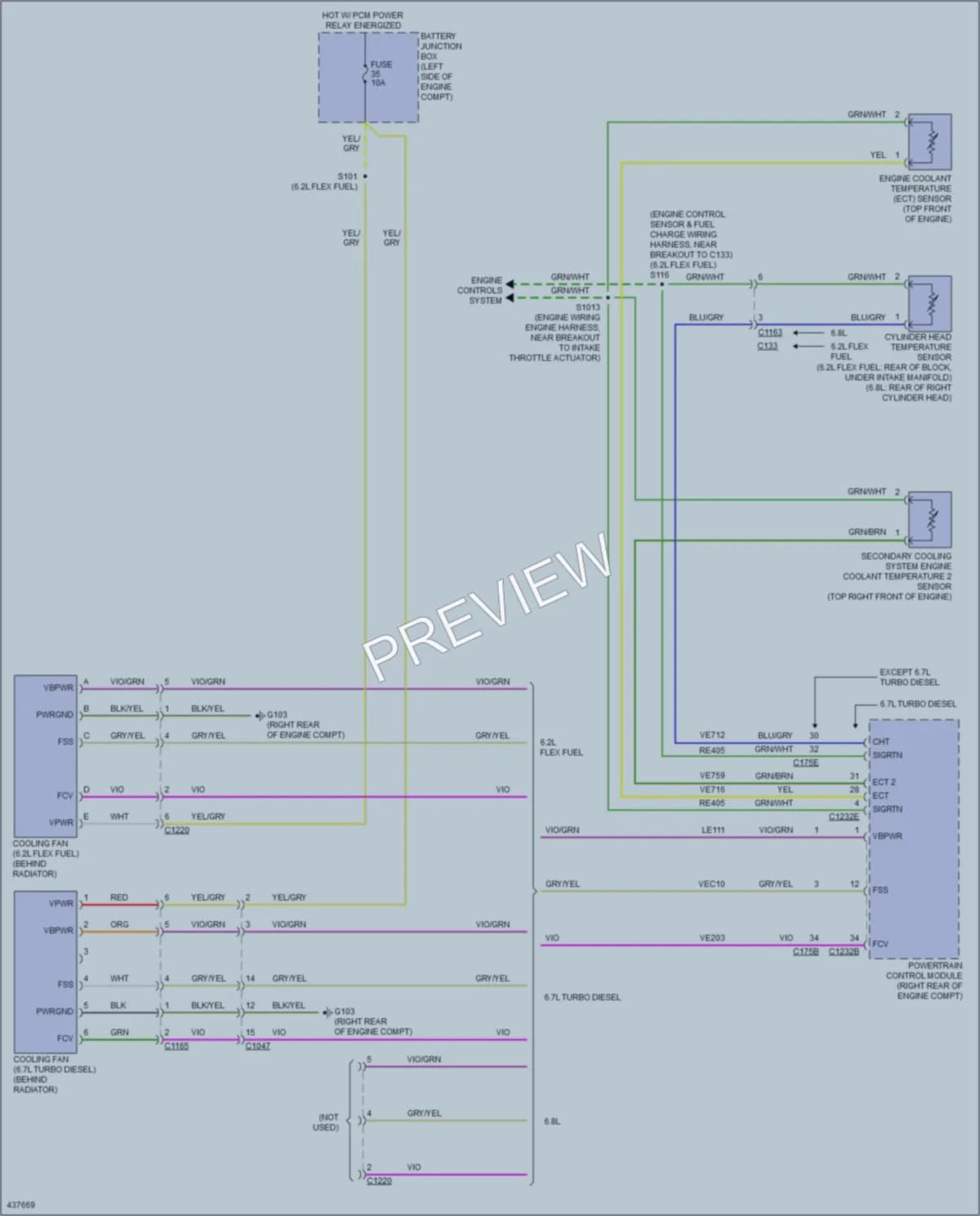 2014 Ford F250Pickup Cooling Fan wiring diagram preview