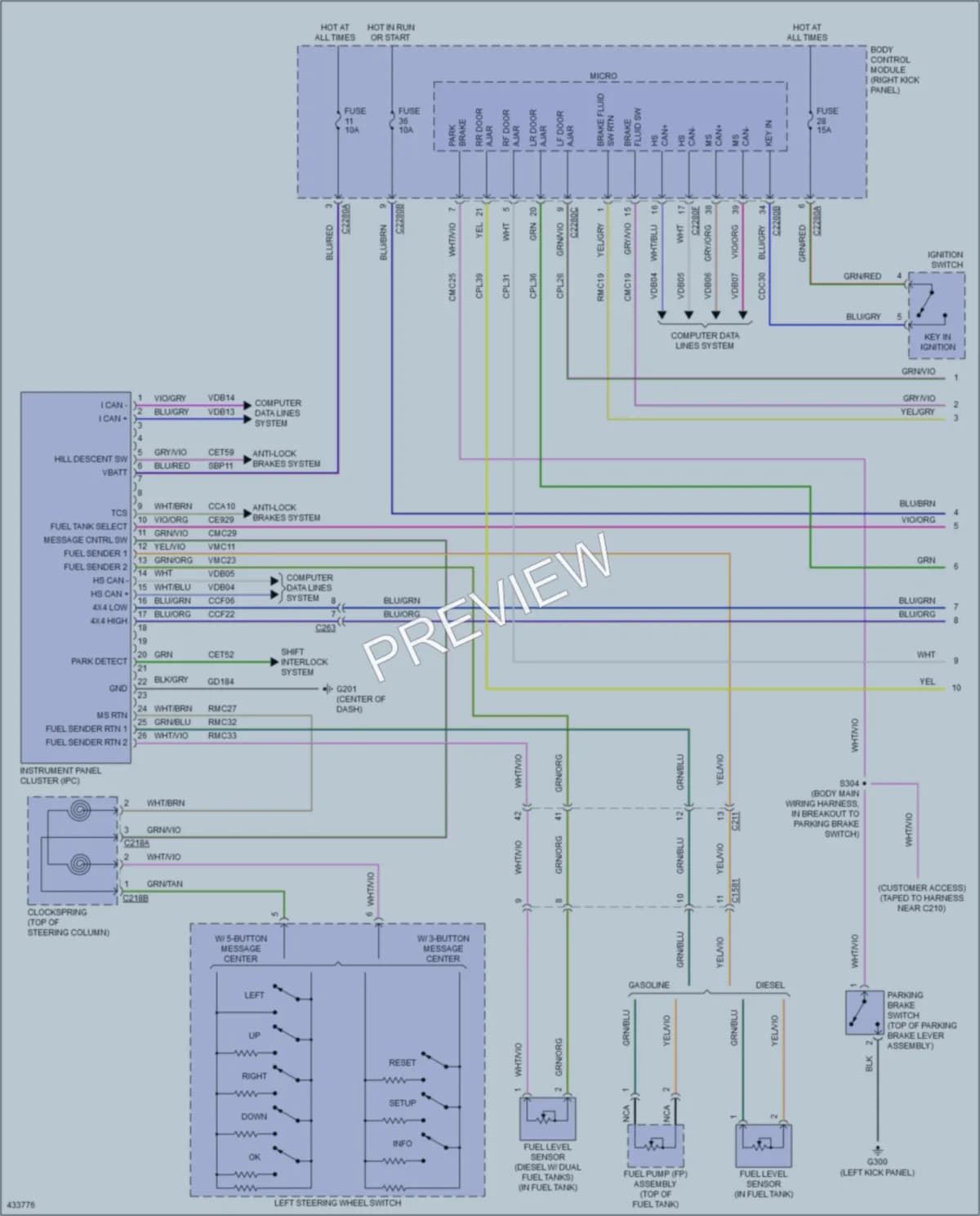 2014 Ford F350Pickup Instrument Cluster wiring diagram preview