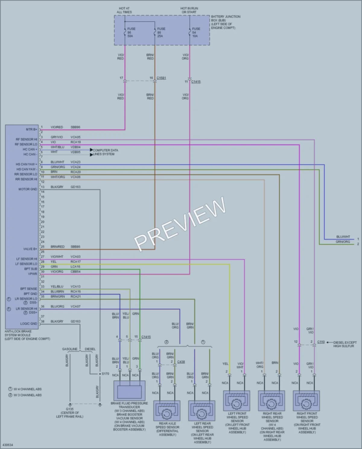 2014 Ford F450Pickup Anti Lock Brakes wiring diagram preview