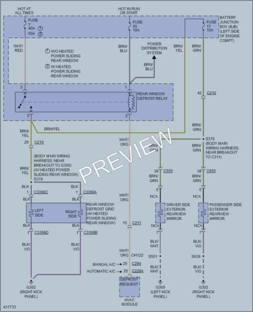 2014 Ford F450Pickup Defoggers wiring diagram preview