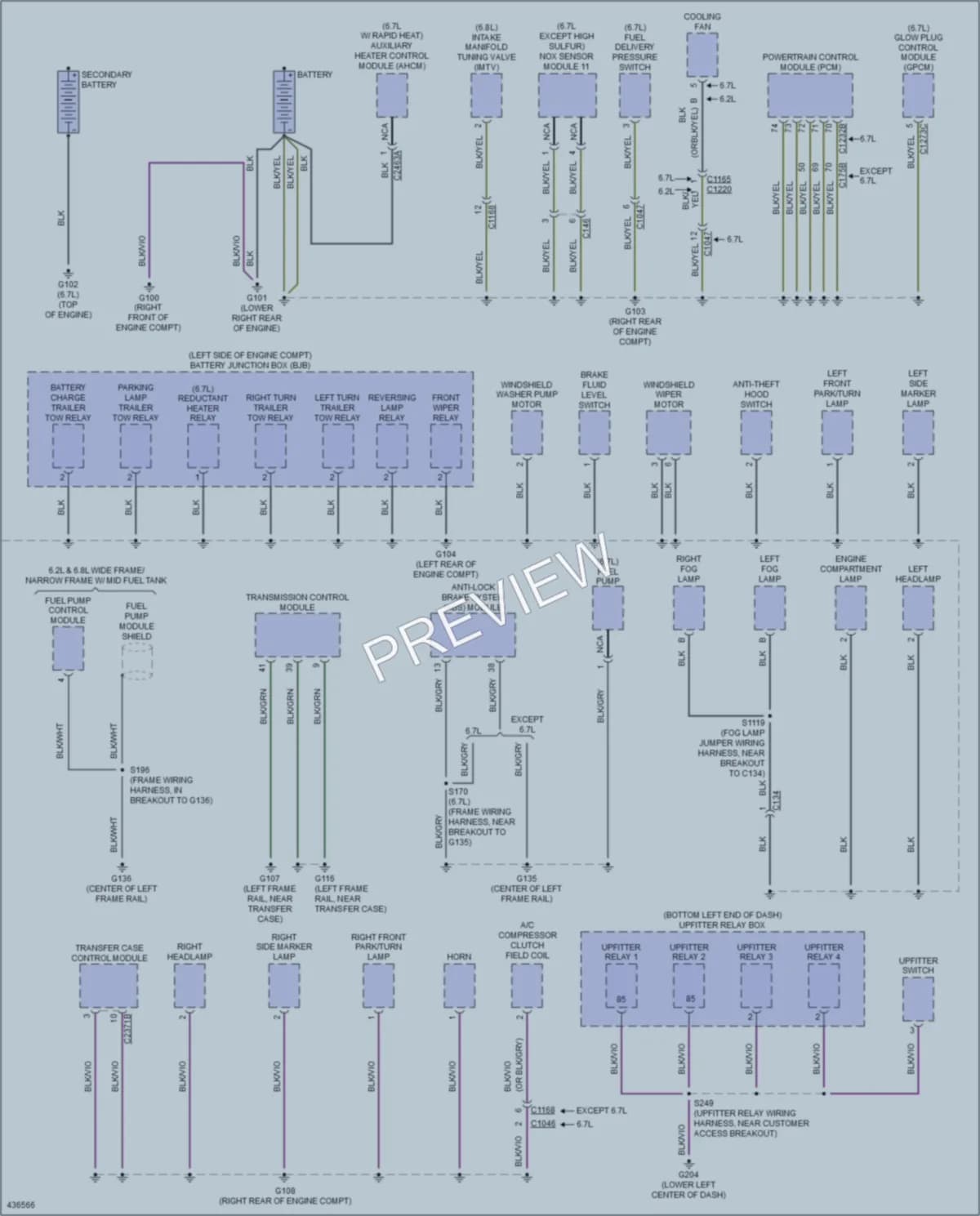 2014 Ford F450Pickup Ground Distribution wiring diagram preview