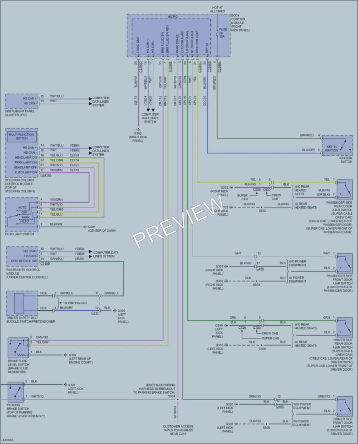 2014 Ford F450Pickup Warning Systems wiring diagram preview