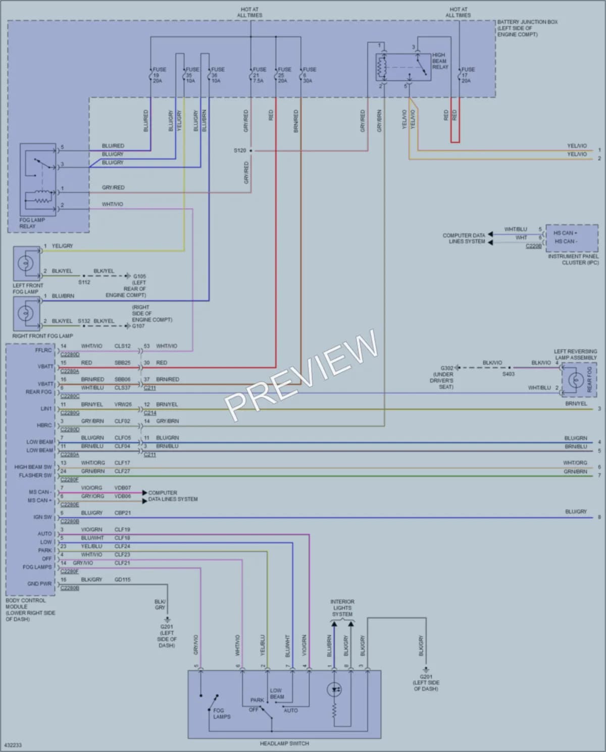 2014 Ford Fiesta Headlights wiring diagram preview
