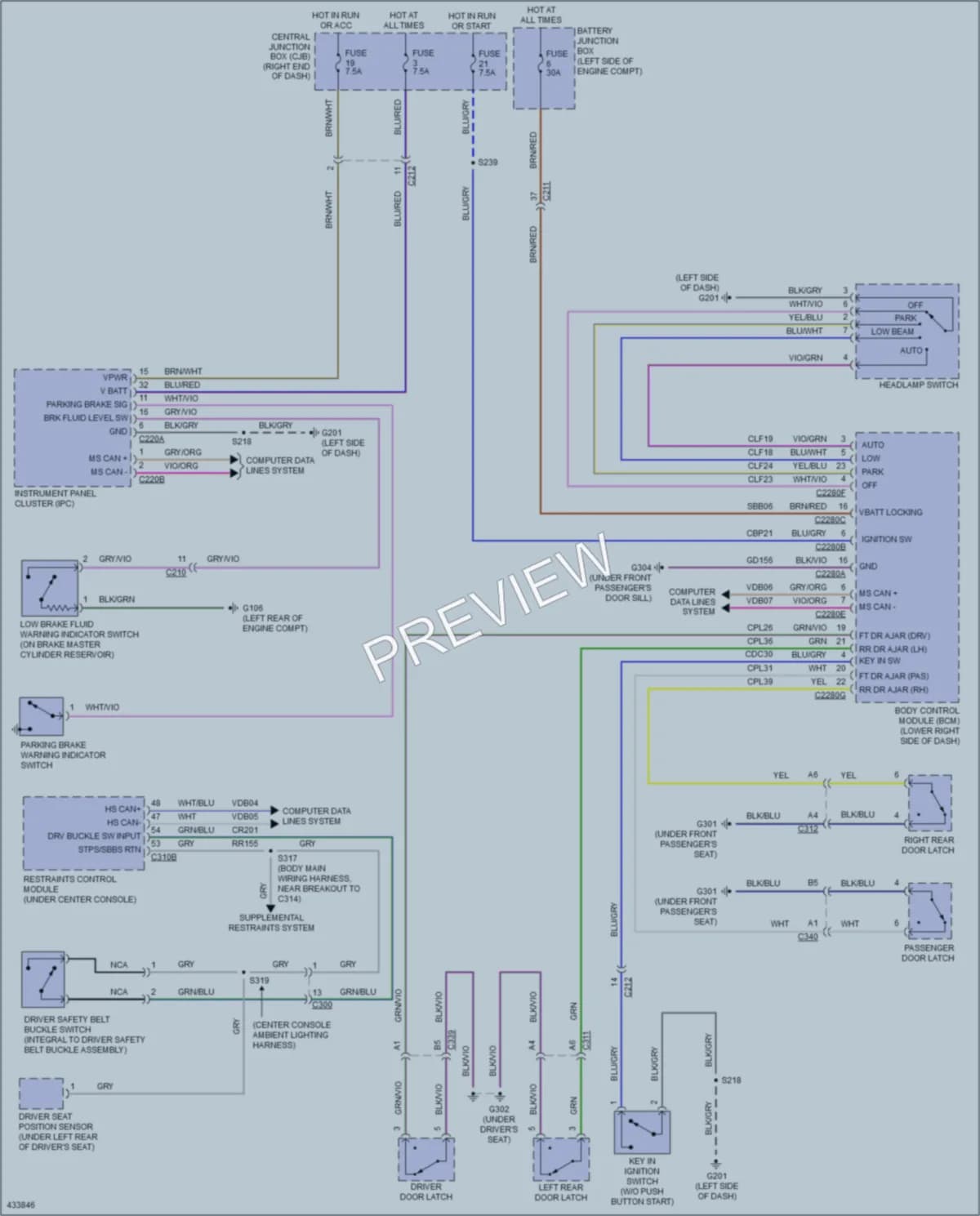 2014 Ford Fiesta Warning Systems wiring diagram preview
