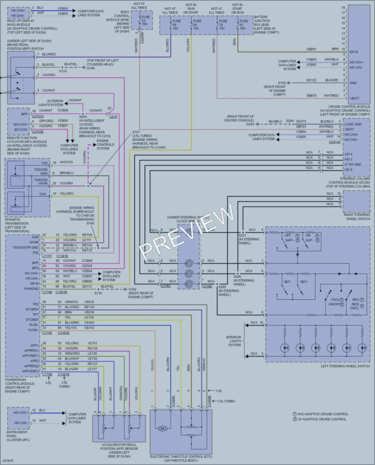 2014 Ford Flex Cruise Control wiring diagram preview