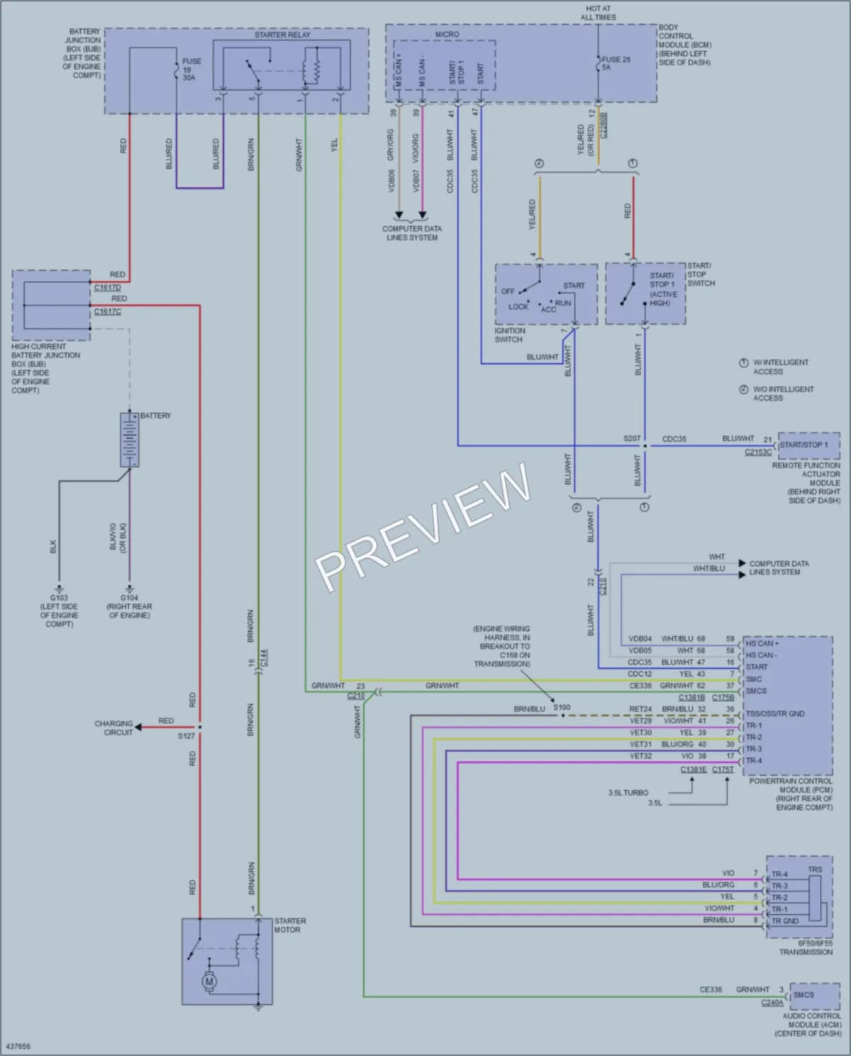 2014 Ford Flex Starting Charging wiring diagram preview