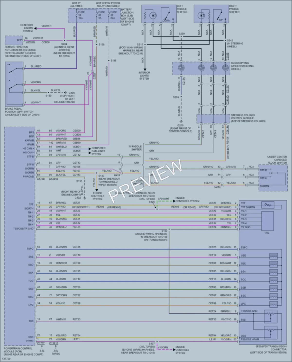 2014 Ford Flex Transmission wiring diagram preview