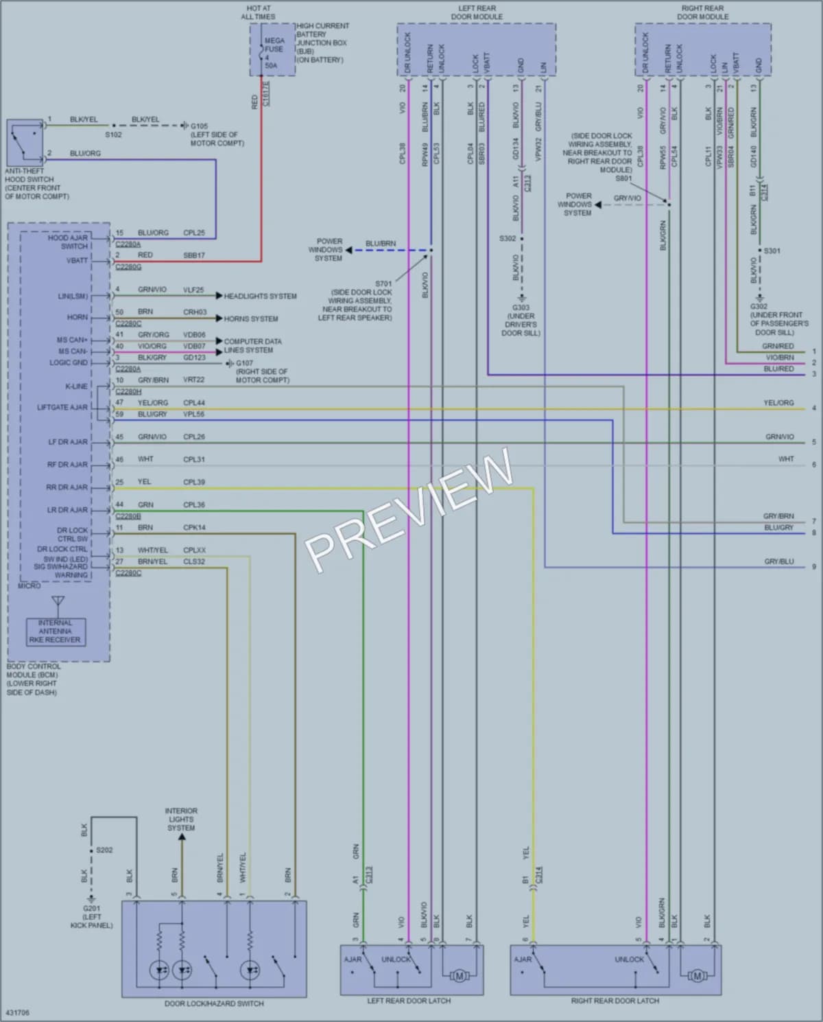 2014 Ford Focus Anti Theft wiring diagram preview