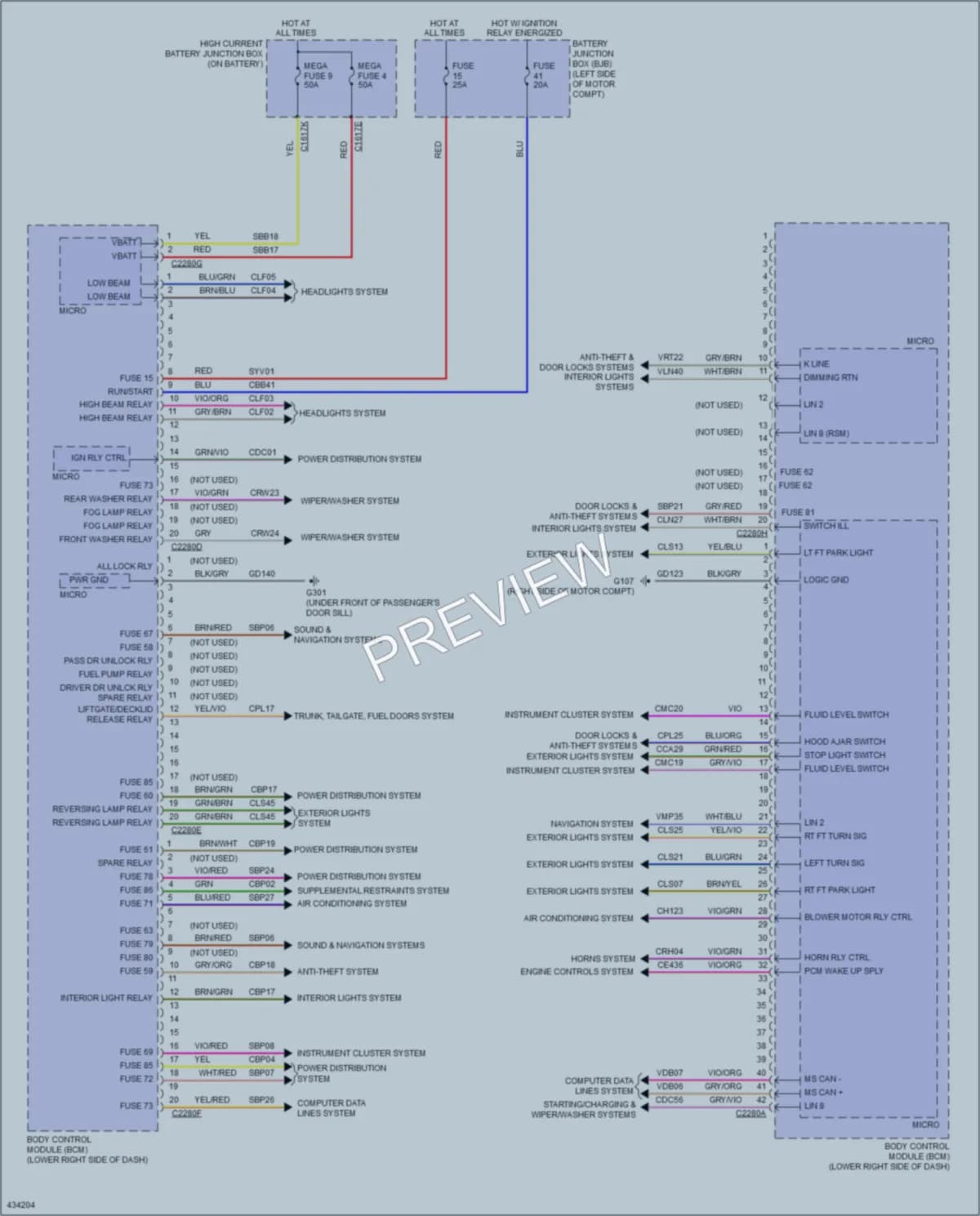 2014 Ford Focus Body Control Modules wiring diagram preview