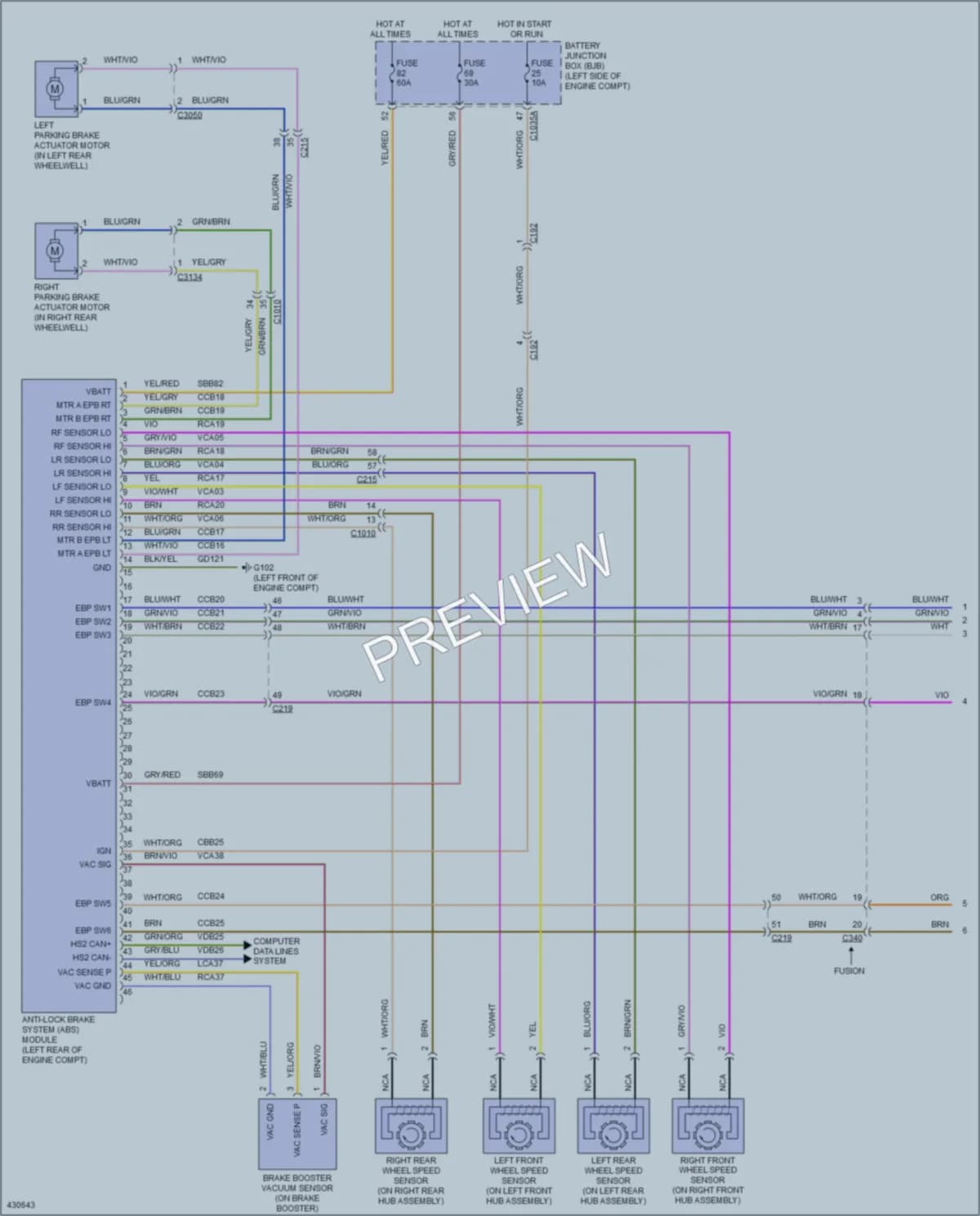 2014 Ford Fusion Anti Lock Brakes wiring diagram preview