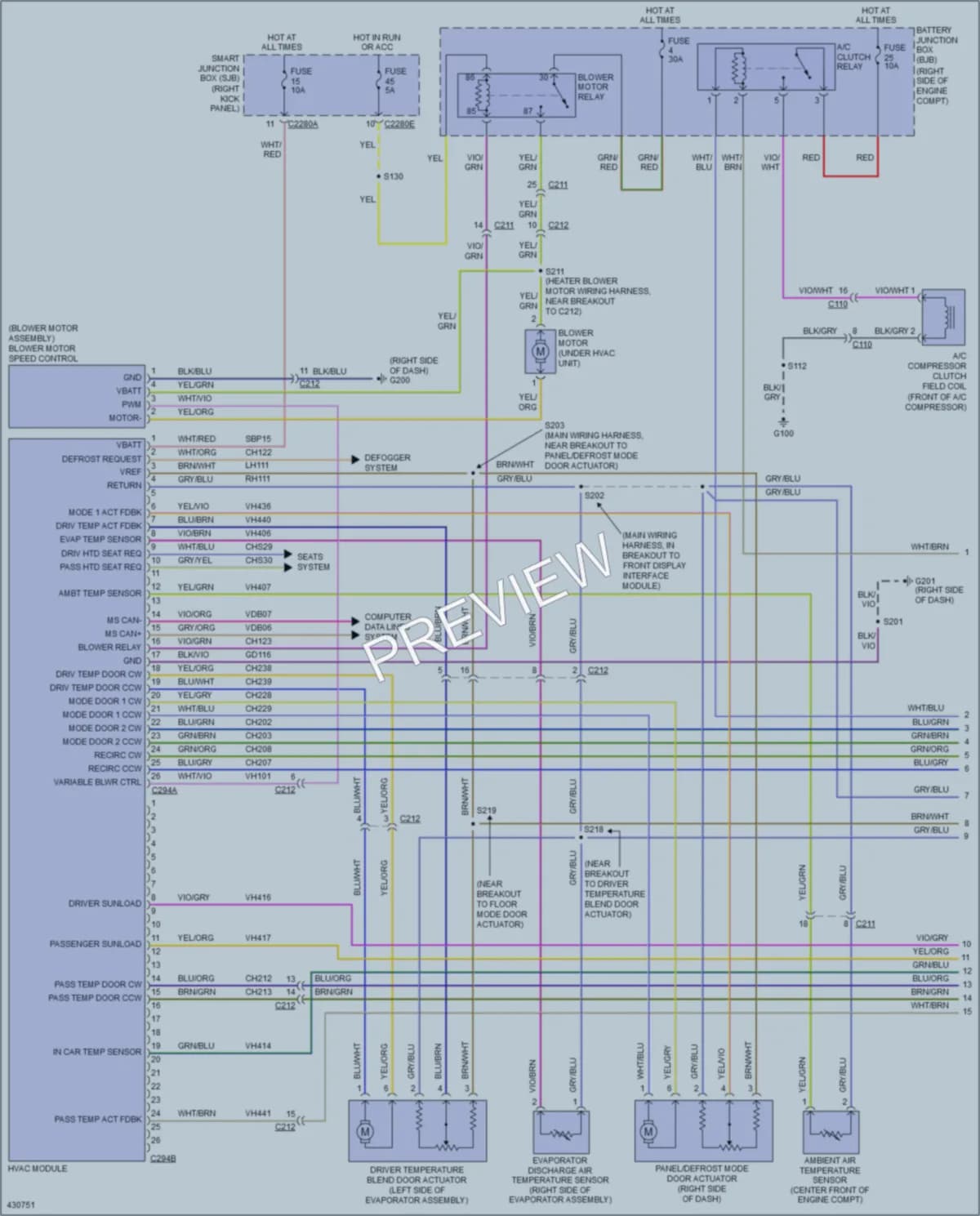 2014 Ford Mustang Air Conditioning wiring diagram preview