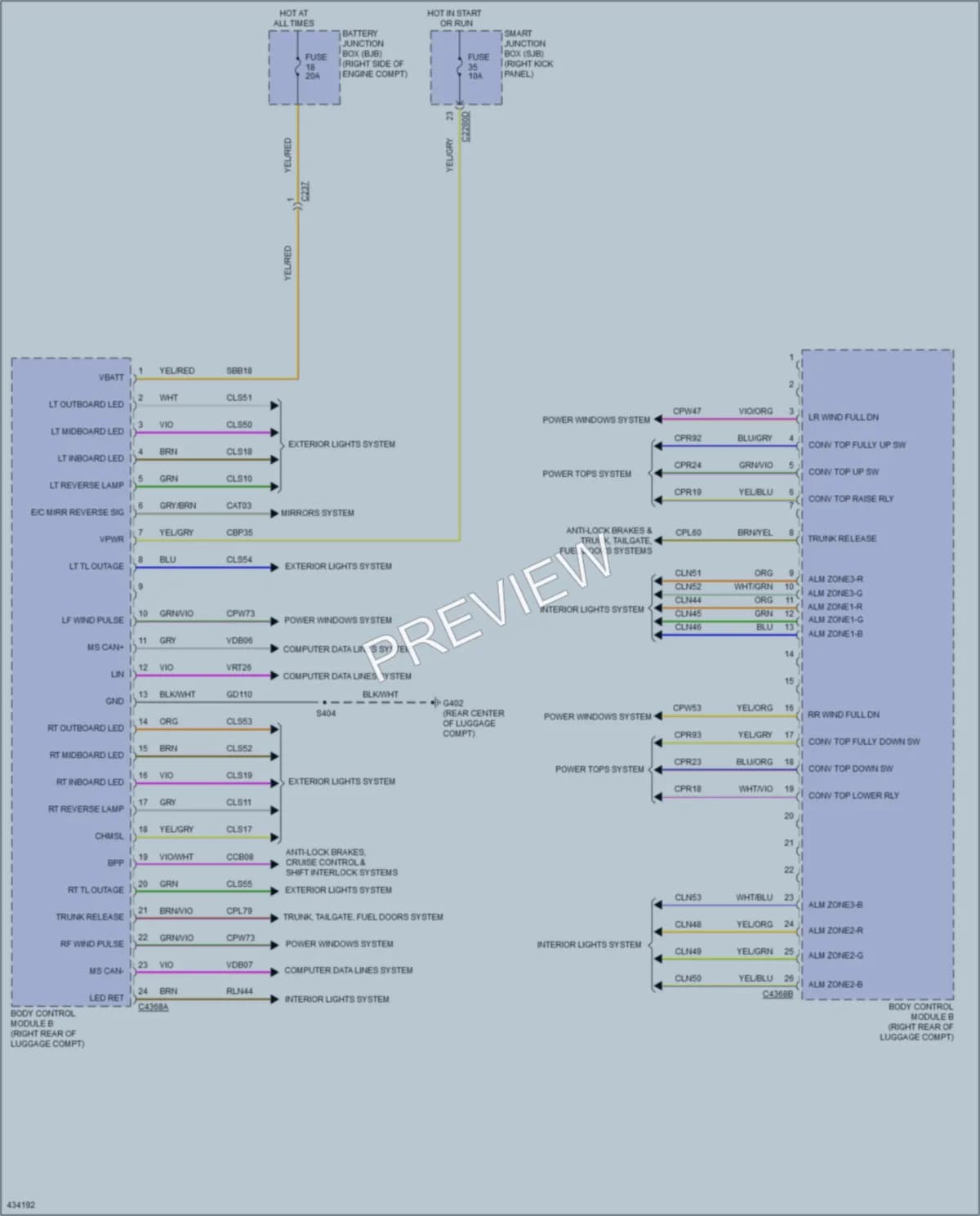 2014 Ford Mustang Body Control Modules wiring diagram preview