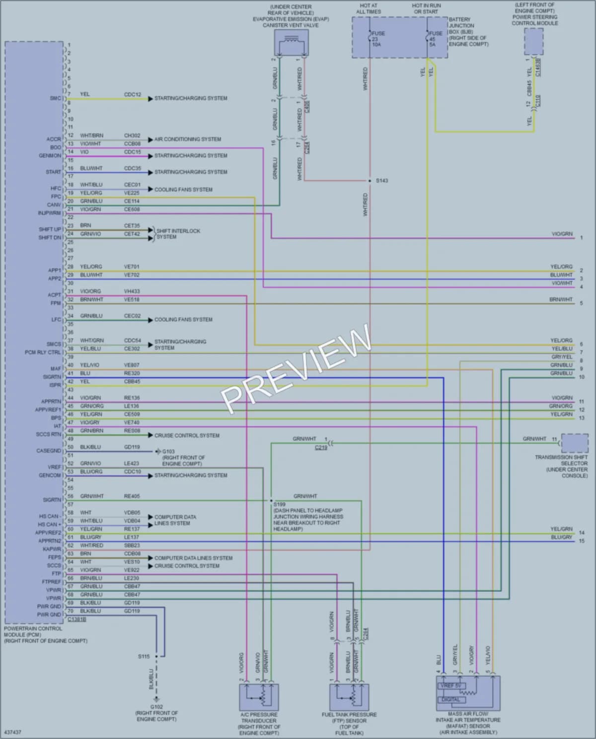 2014 Ford Mustang Engine Performance wiring diagram preview
