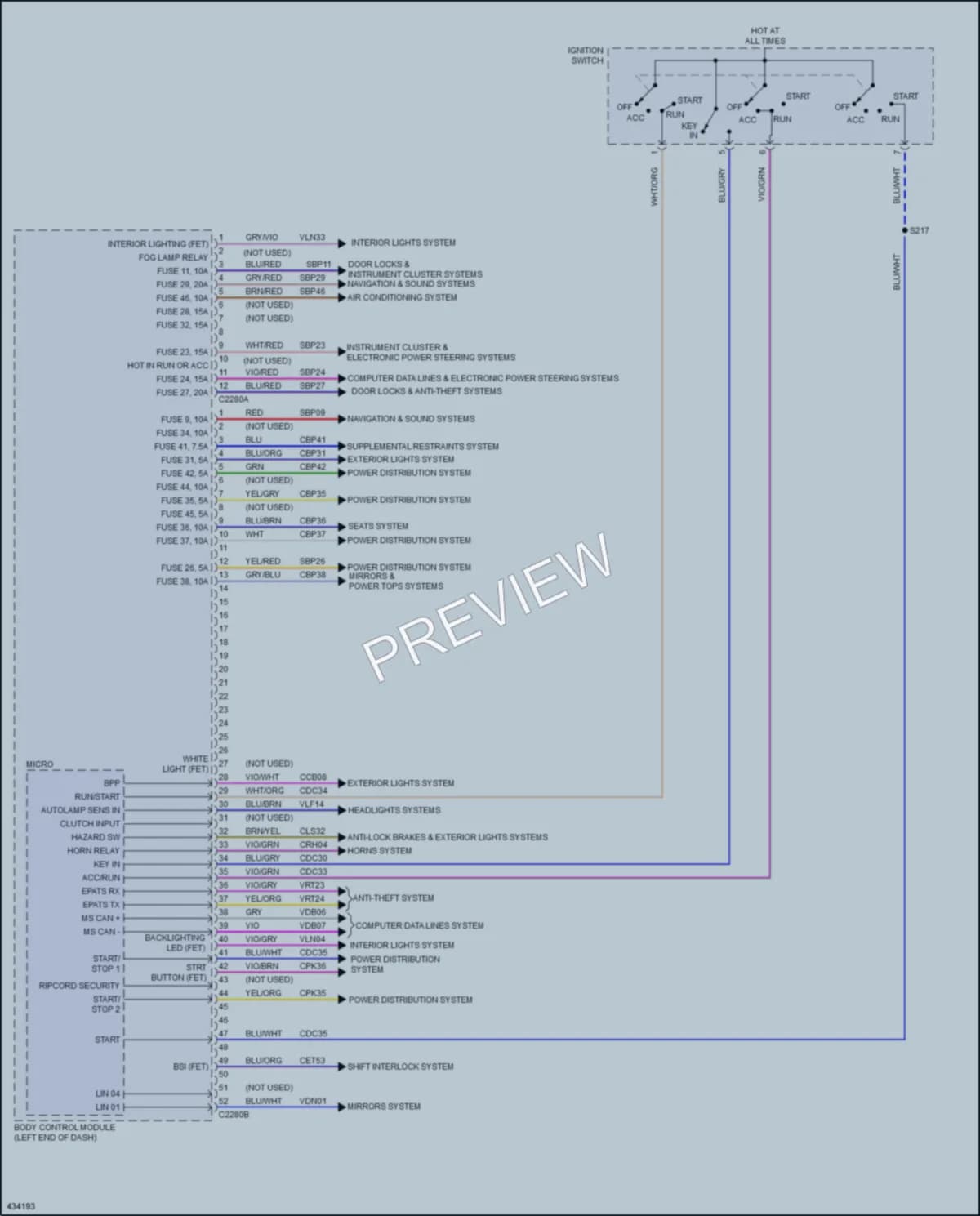 2014 Ford Taurus Body Control Modules wiring diagram preview