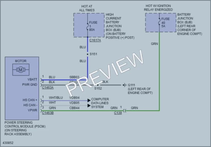 2014 Ford TransitConnect Electronic Power Steering wiring diagram preview