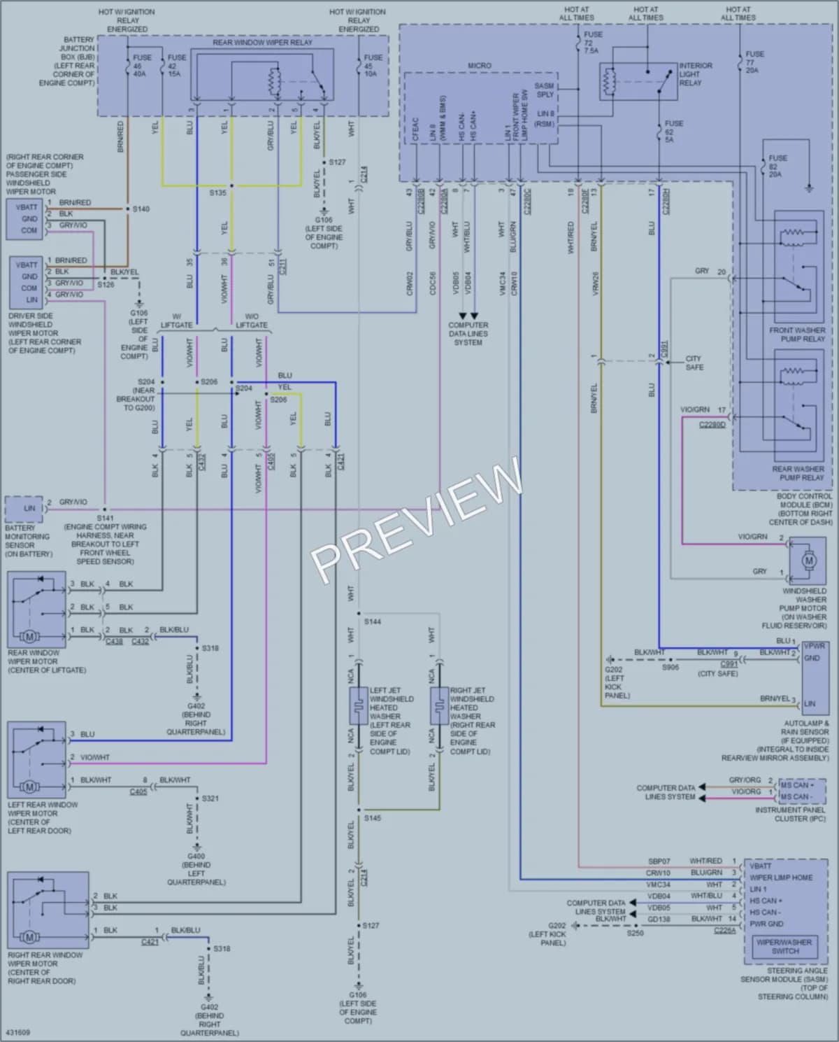 2014 Ford TransitConnect Wiper Washer wiring diagram preview