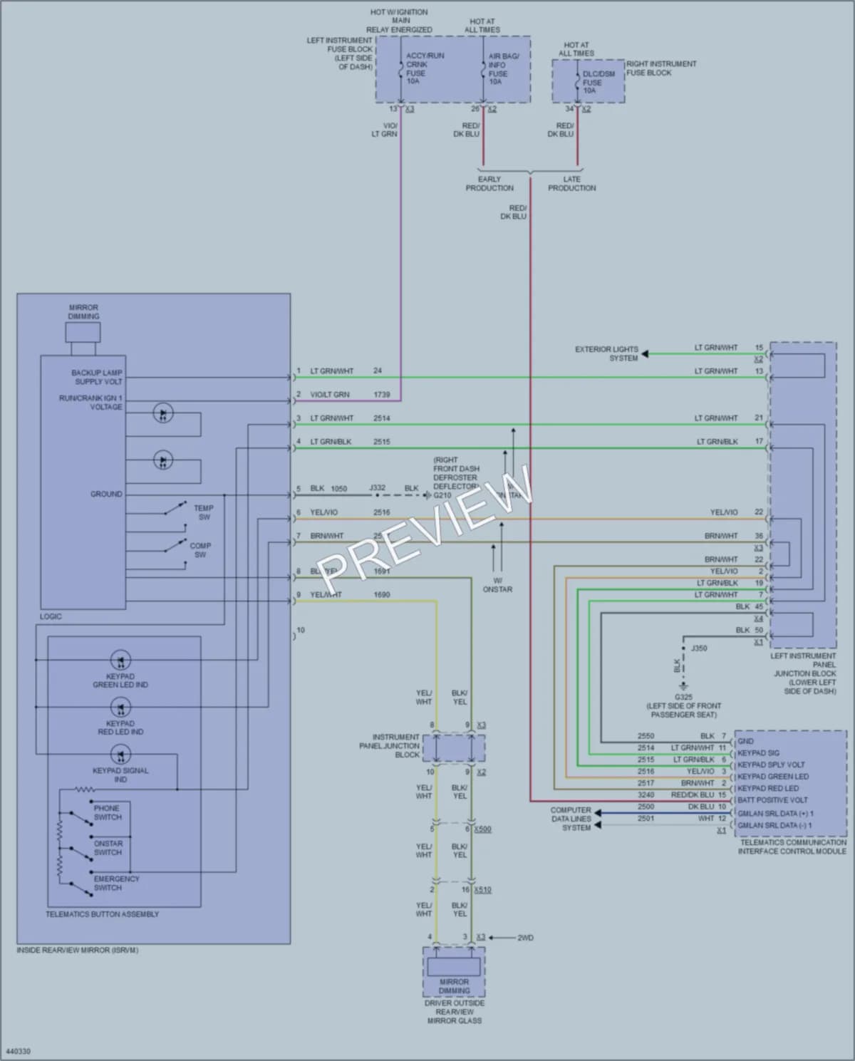 2014 GMC C1500PickupSierra Power Mirrors wiring diagram preview