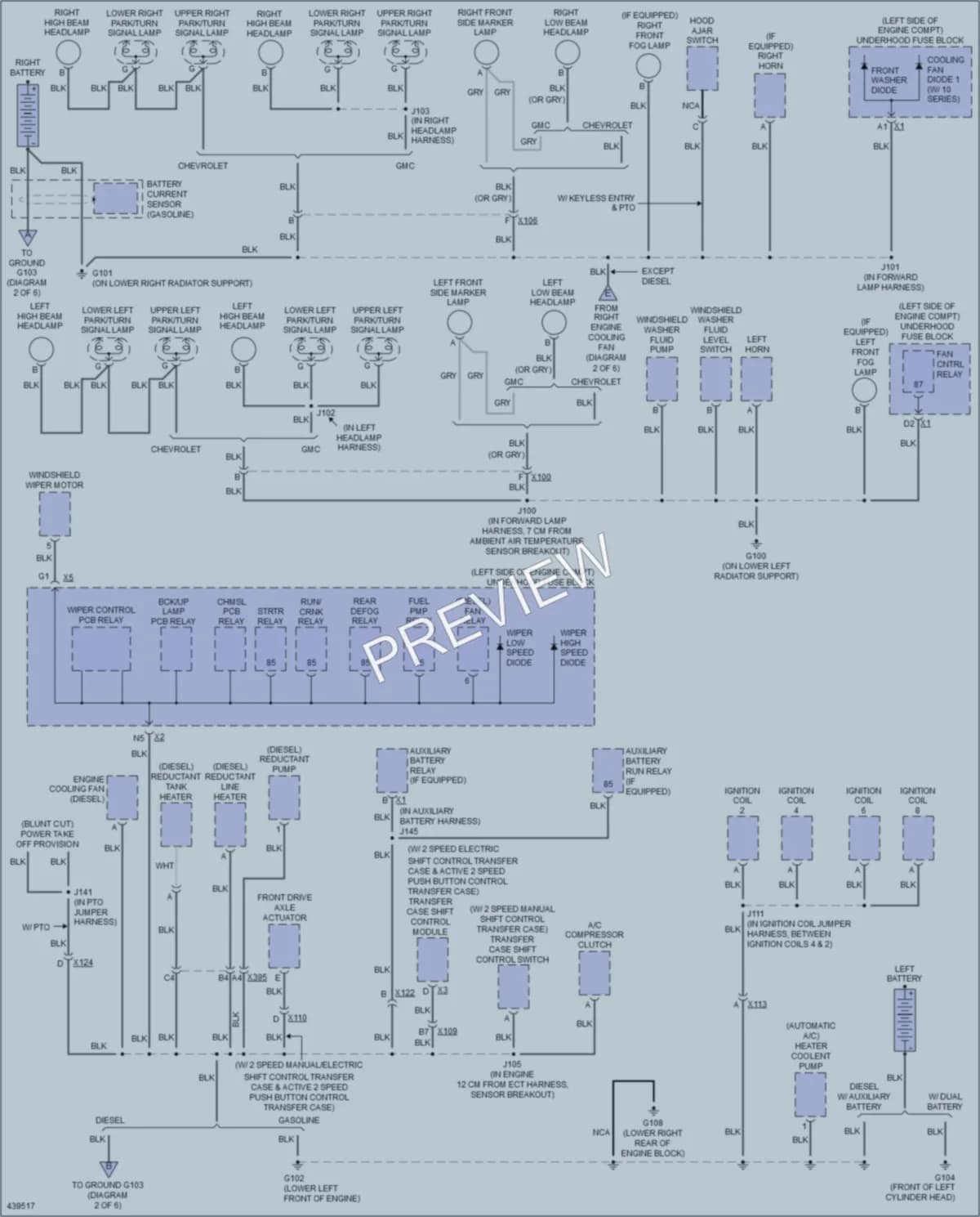 2014 GMC C2500HDPickupSierra Ground Distribution wiring diagram preview