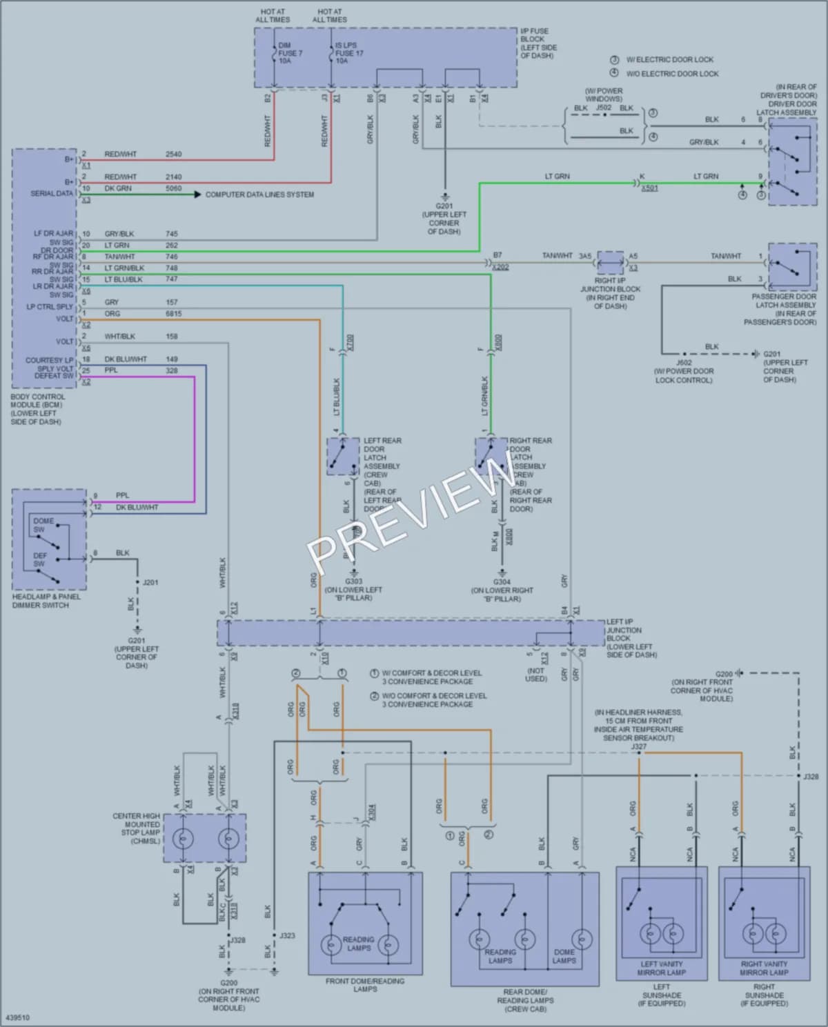 2014 GMC C3500HDPickupSierra Interior Lights wiring diagram preview