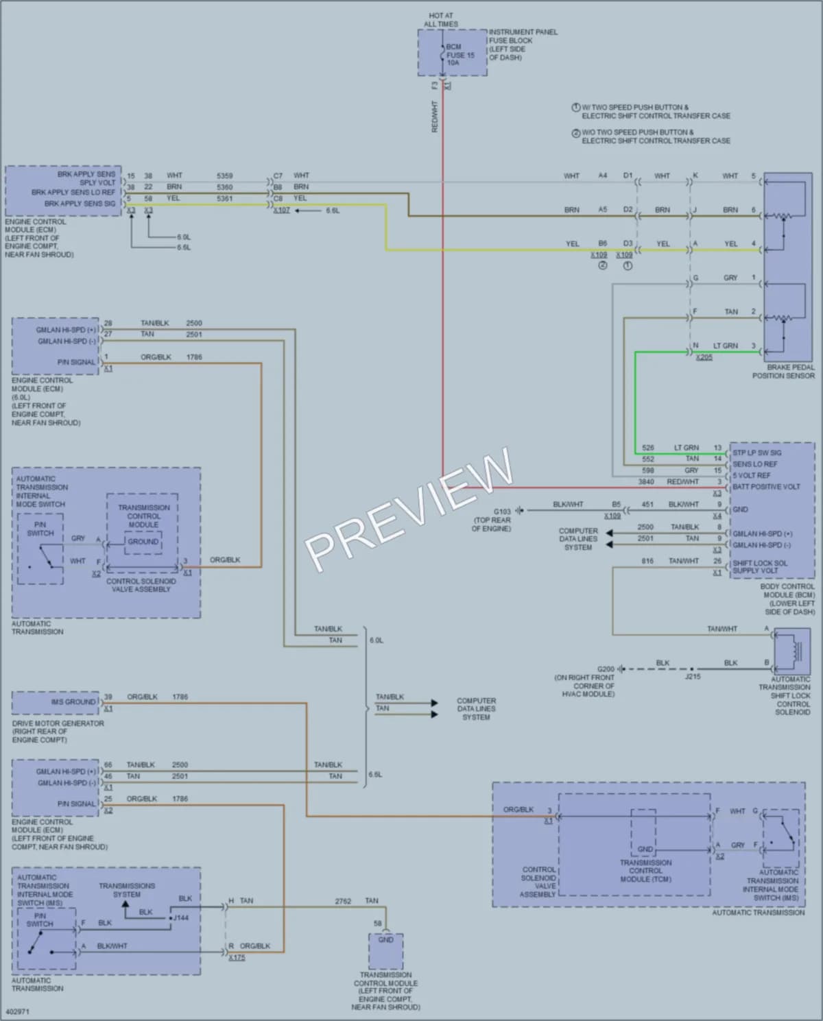 2014 GMC C3500HDPickupSierra Shift Interlock wiring diagram preview