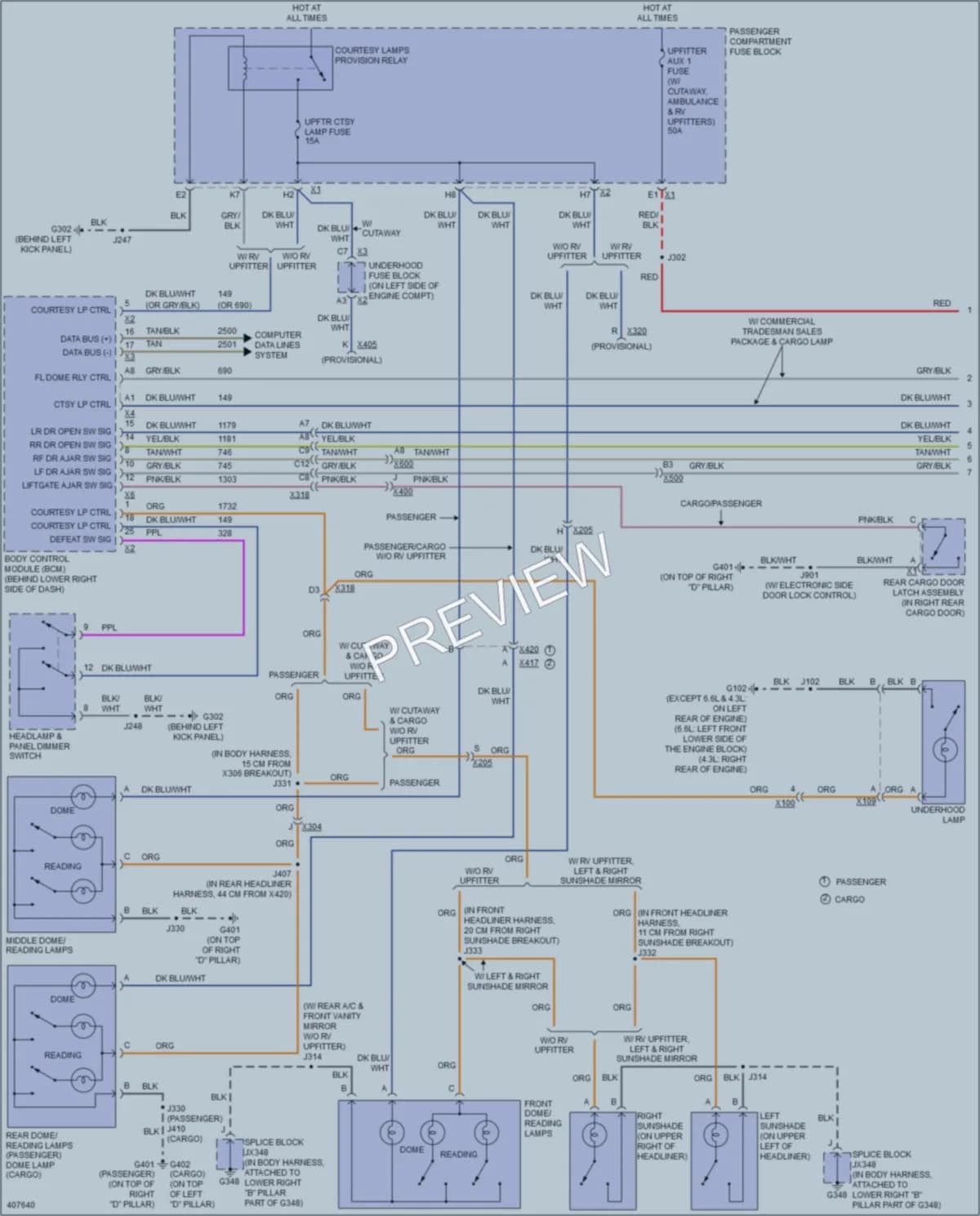 2014 GMC G1500Savana Interior Lights wiring diagram preview