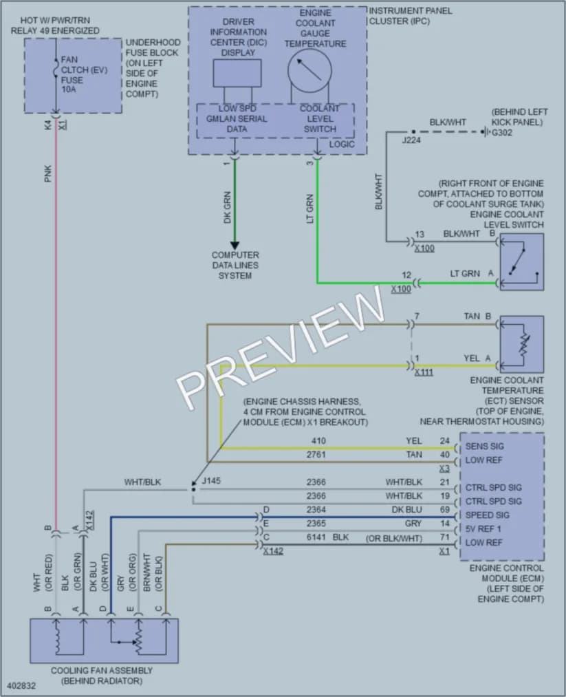 2014 GMC G3500Savana Cooling Fan wiring diagram preview