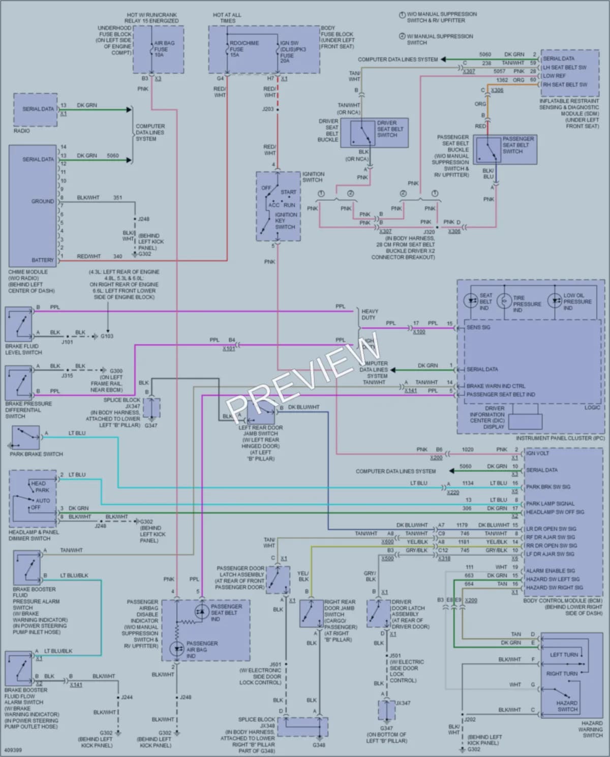2014 GMC G3500Savana Warning Systems wiring diagram preview