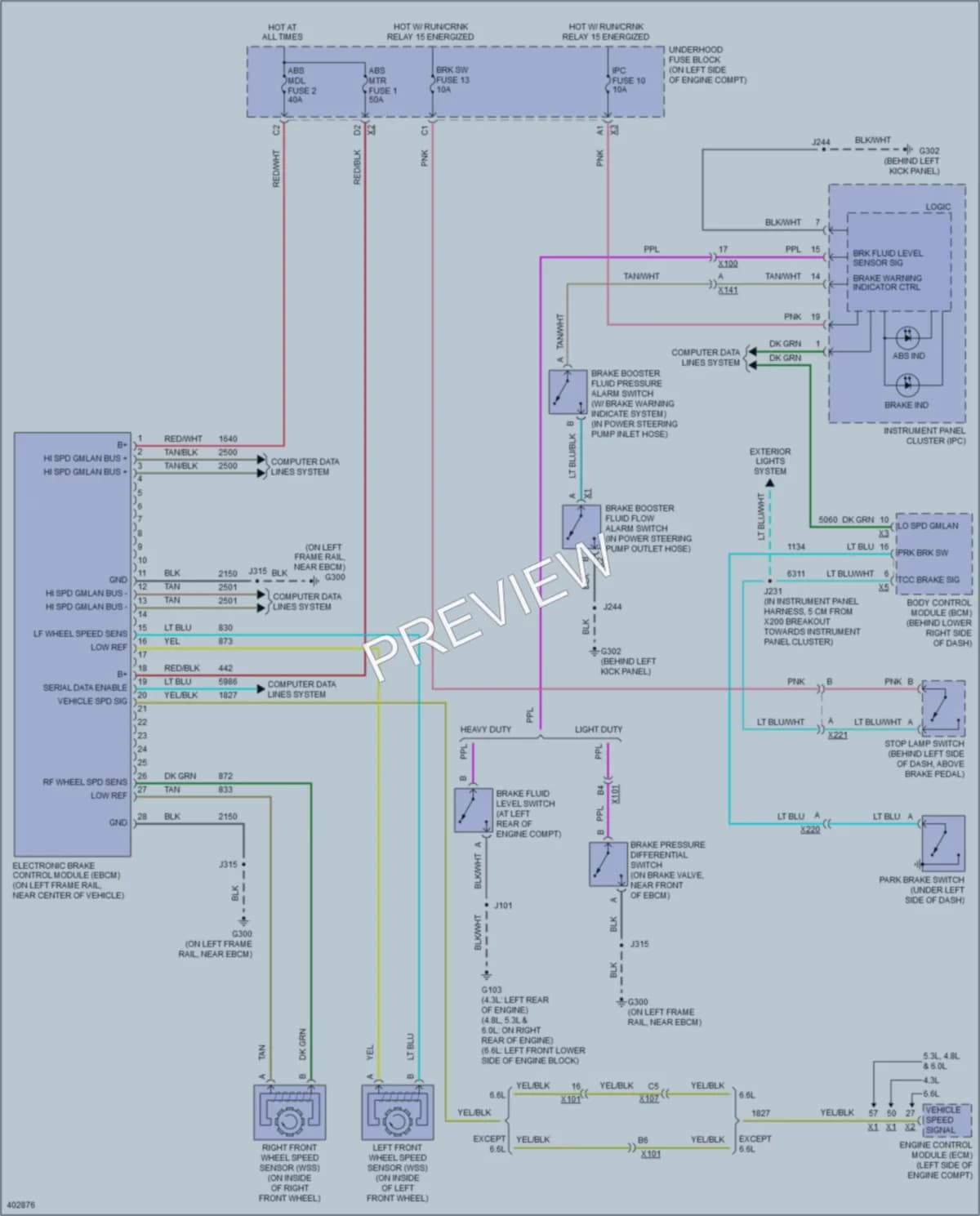 2014 GMC H1500Savana Anti Lock Brakes wiring diagram preview