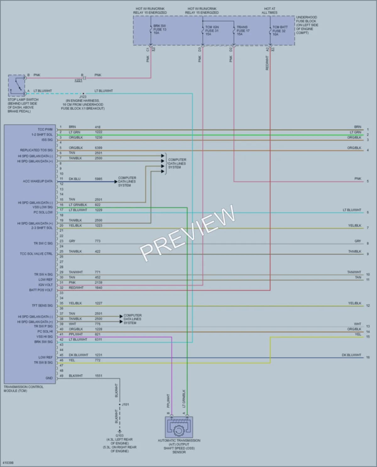 2014 GMC H1500Savana Transmission wiring diagram preview