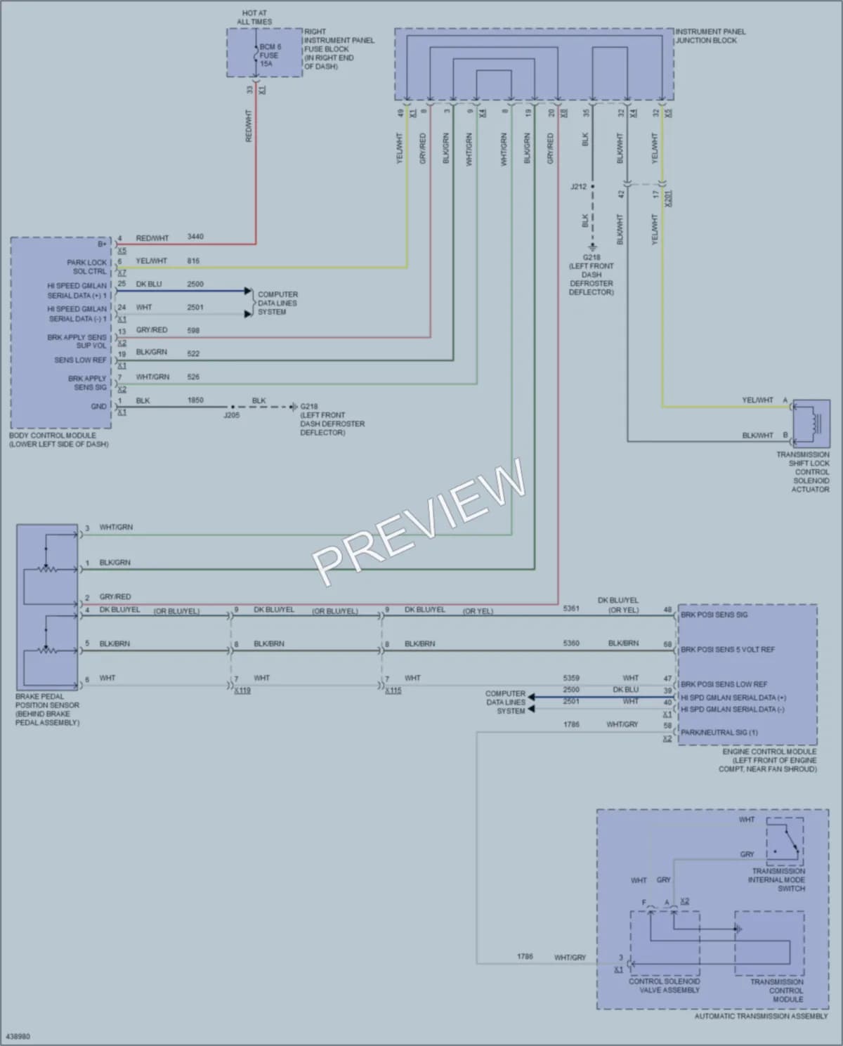 2014 GMC K1500PickupSierra Shift Interlock wiring diagram preview