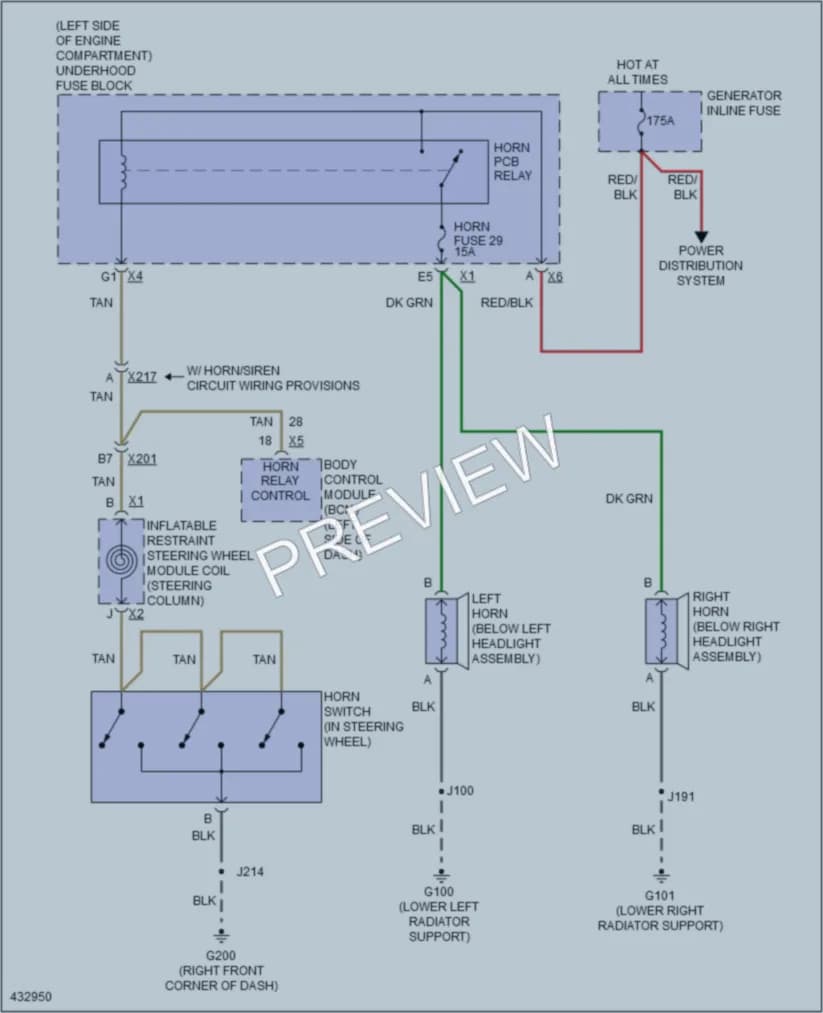 2014 GMC K1500YukonXL Horn wiring diagram preview