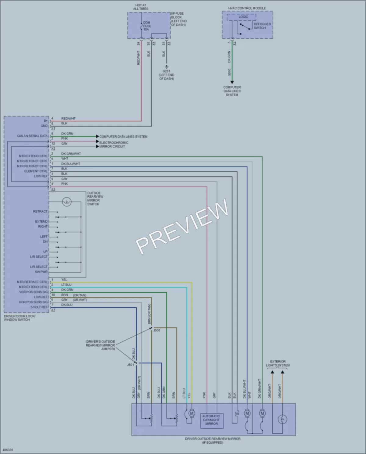 2014 GMC K1500YukonXL Power Mirrors wiring diagram preview
