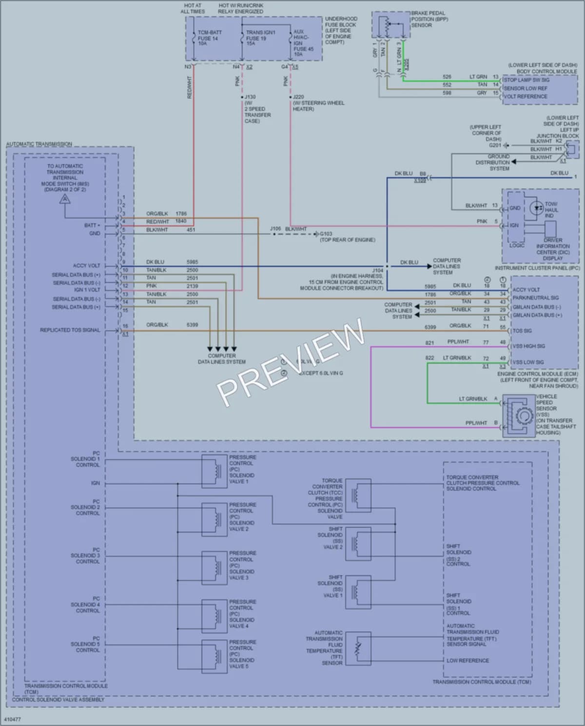 2014 GMC K2500HDPickupSierra Transmission wiring diagram preview