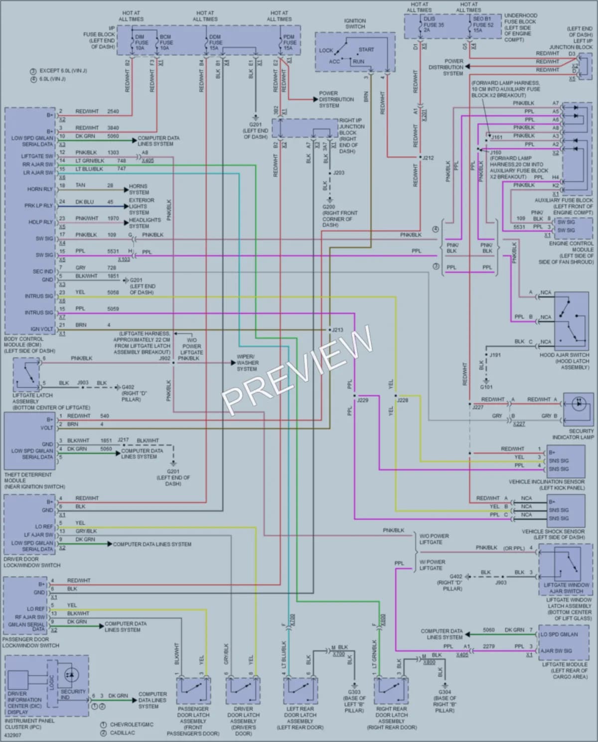 2014 GMC Yukon Anti Theft wiring diagram preview