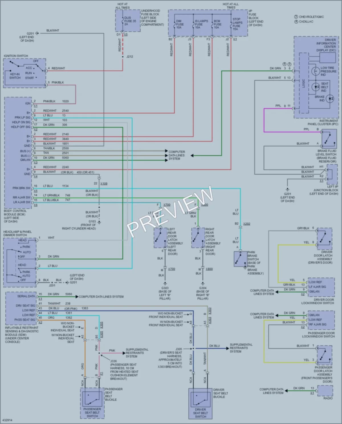 2014 GMC Yukon Warning Systems wiring diagram preview