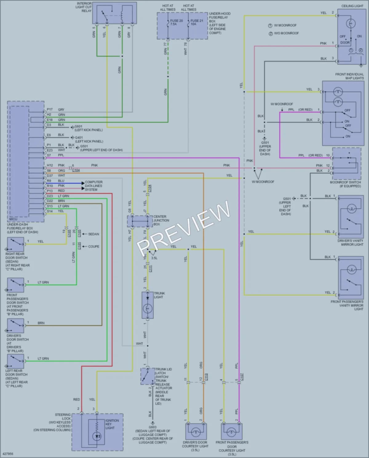 2014 Honda Accord Interior Lights wiring diagram preview