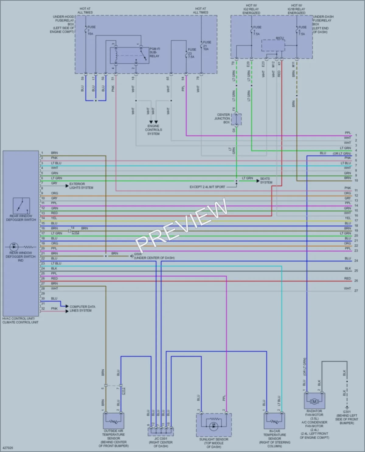 2014 Honda AccordHybrid Air Conditioning wiring diagram preview