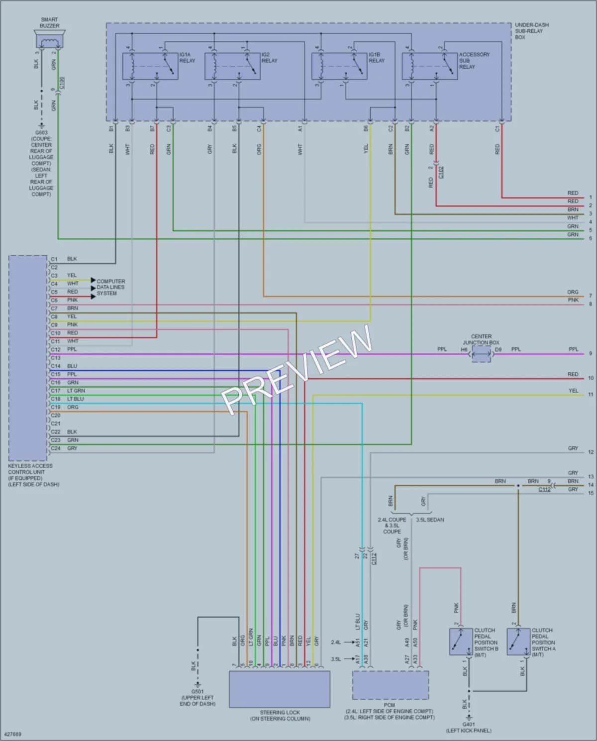 2014 Honda AccordHybrid Anti Theft wiring diagram preview