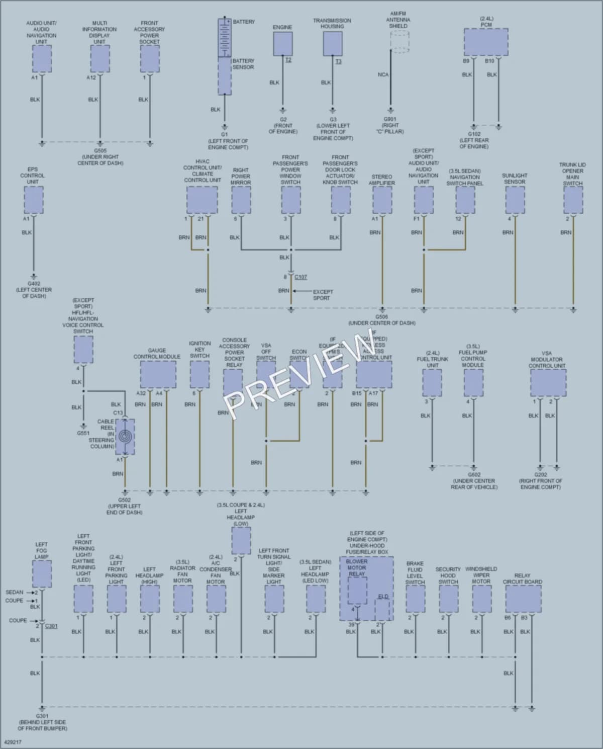 2014 Honda AccordPlugIn Ground Distribution wiring diagram preview