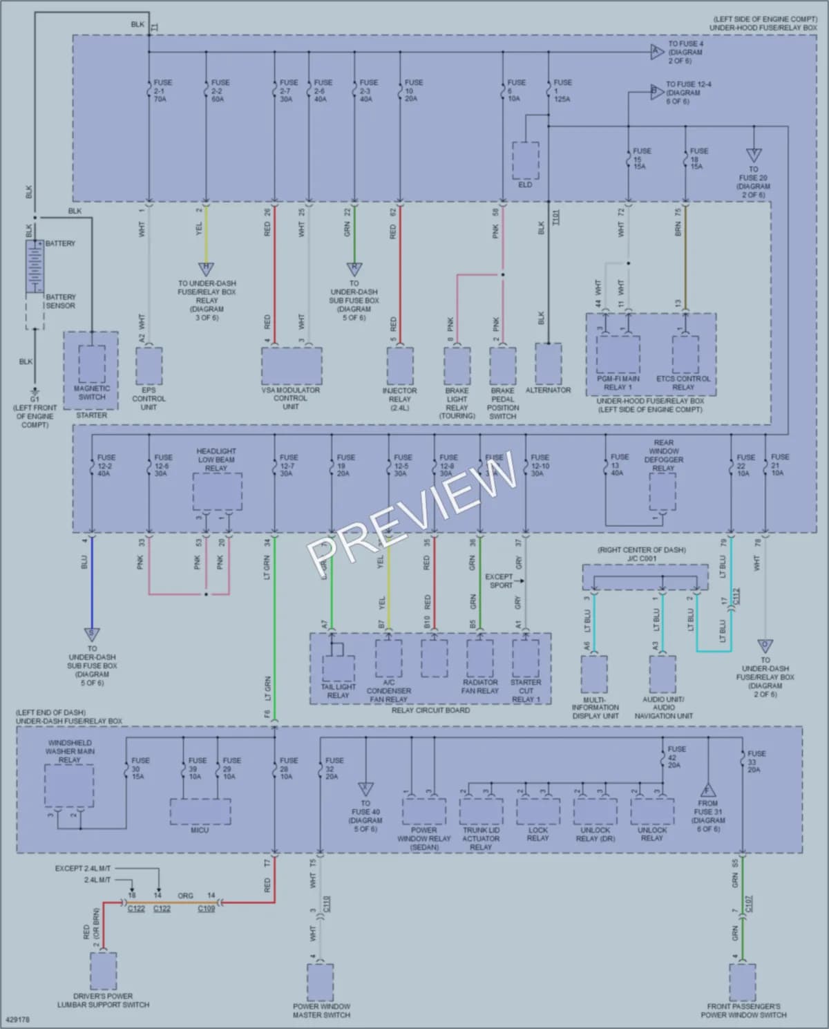 2014 Honda AccordPlugIn Power Distribution wiring diagram preview