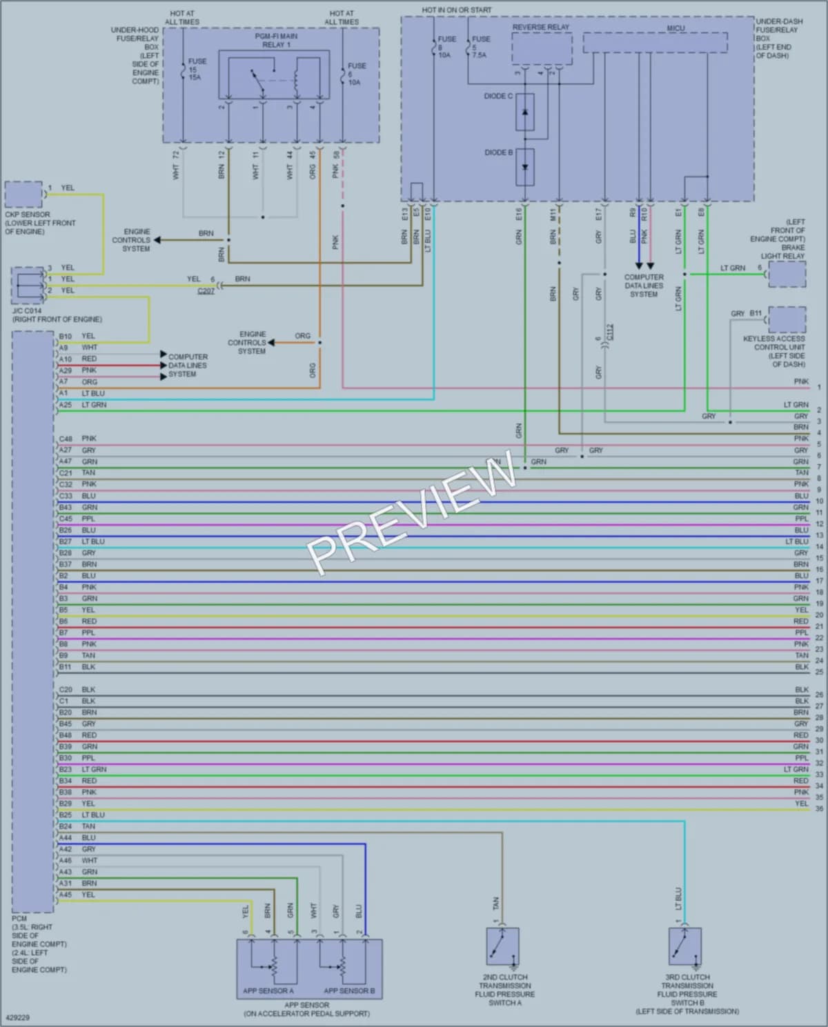 2014 Honda AccordPlugIn Transmission wiring diagram preview