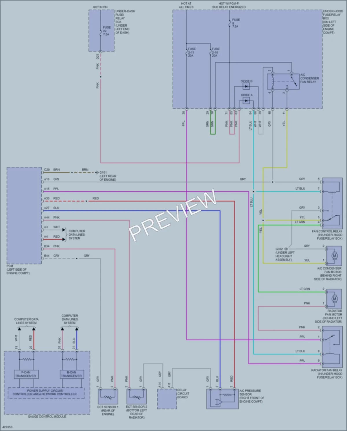2014 Honda CRV Cooling Fan wiring diagram preview