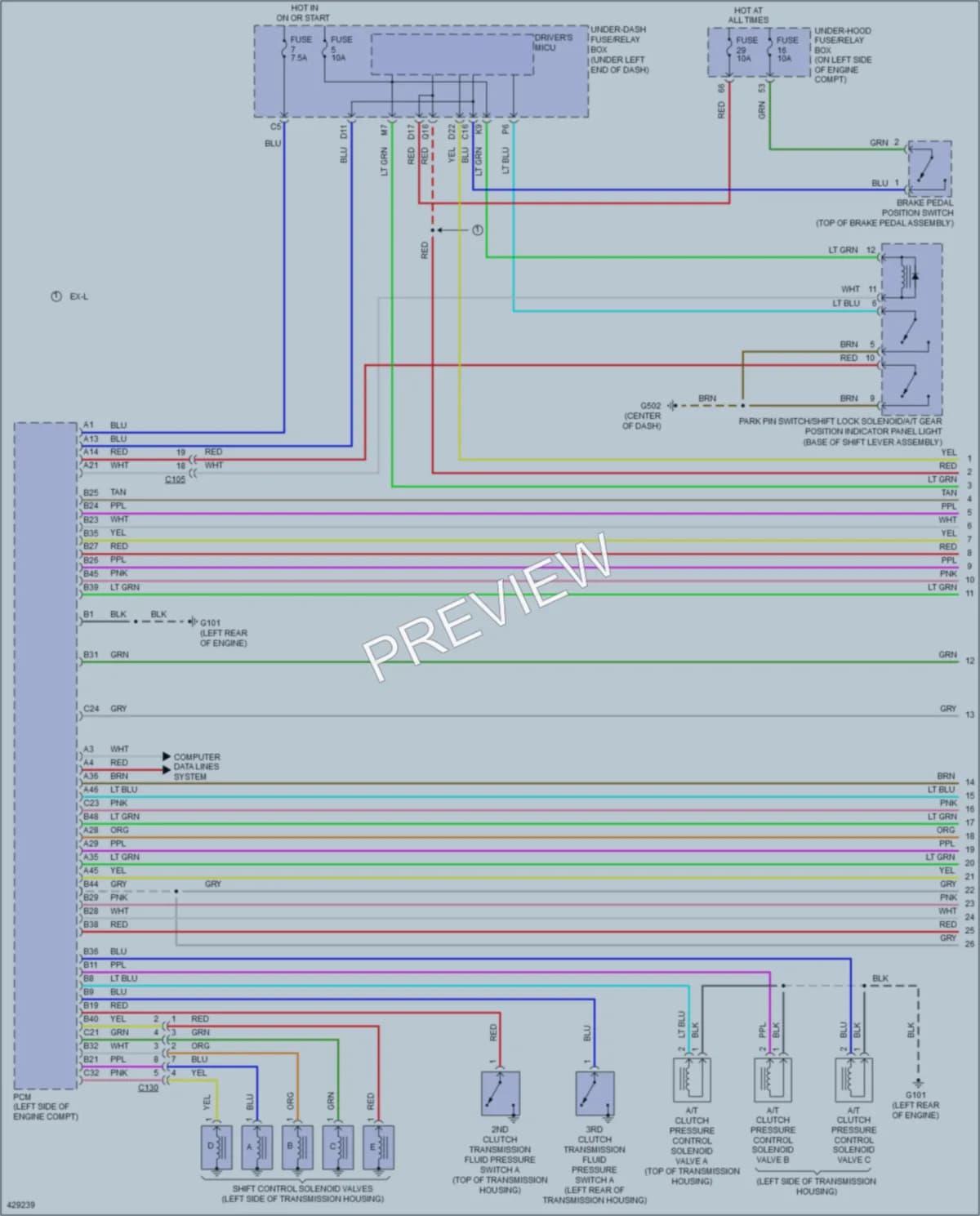 2014 Honda CRV Transmission wiring diagram preview