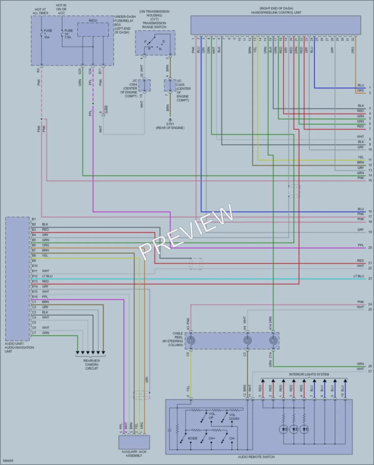 2014 Honda CRZ Radio wiring diagram preview
