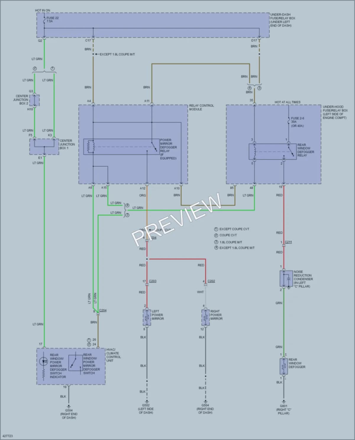 2014 Honda Civic Defoggers wiring diagram preview
