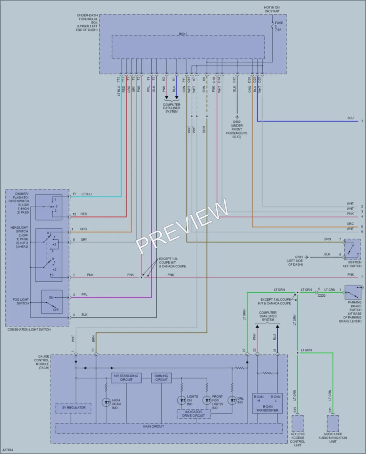 2014 Honda Civic Headlights wiring diagram preview