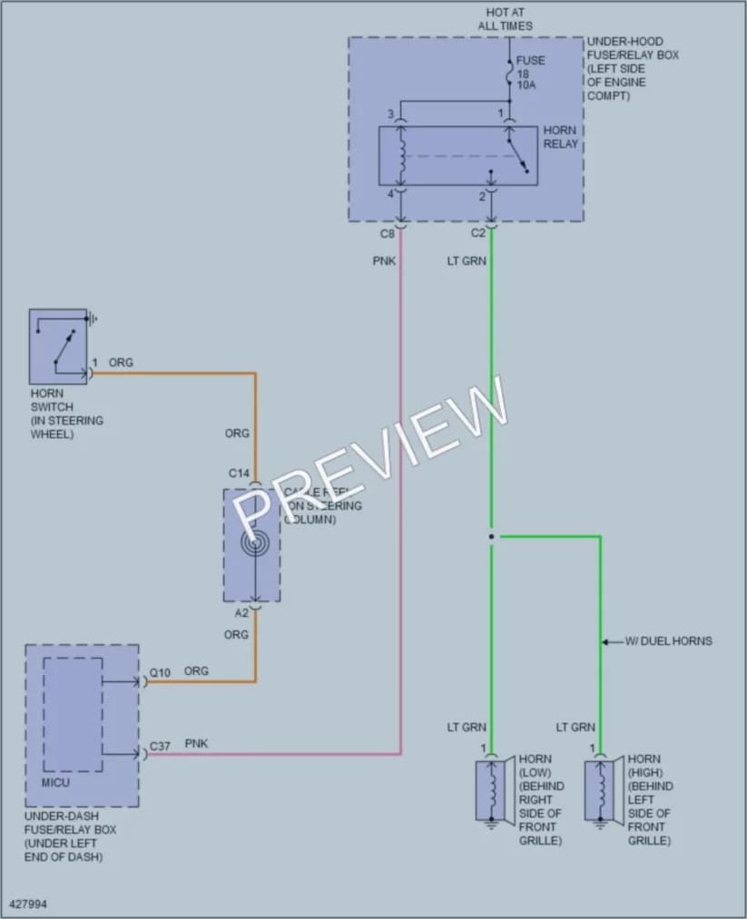 2014 Honda Civic Horn wiring diagram preview